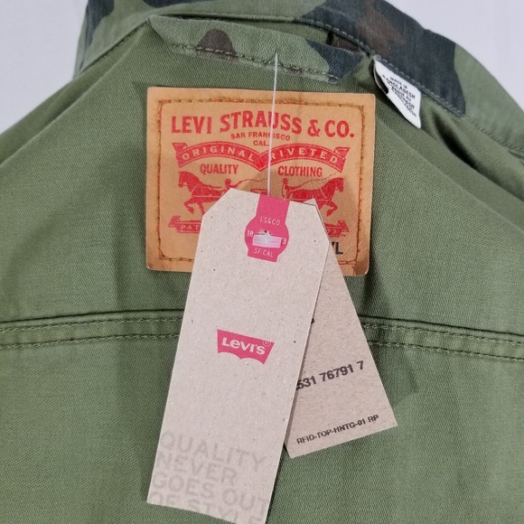 New Men's Levi's Denim Camouflage Jacket size L - Picture 6 of 8